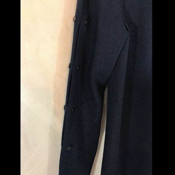 NWT $395‎ tibi Button Sleeve Crepe Shift Dress Midnight Navy [SZ 00 ] - Picture 6 of 7